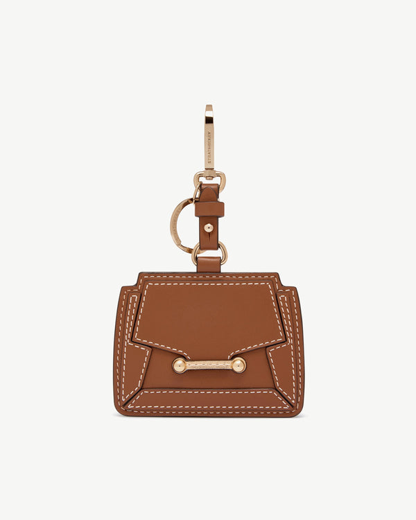 Strawberry Mosaic Cardholder Charm - Chestnut