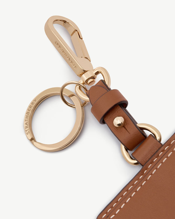 Strawberry Mosaic Cardholder Charm - Chestnut