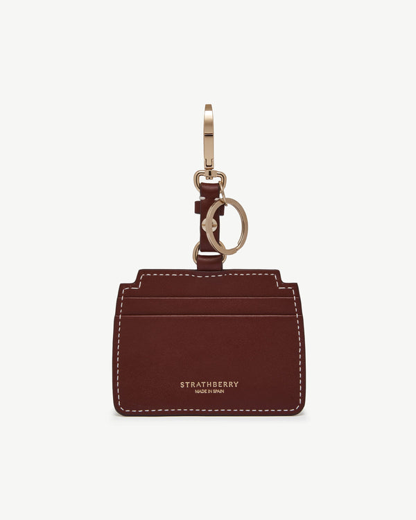 Strawberry Mosaic Cardholder Charm - Oxblood