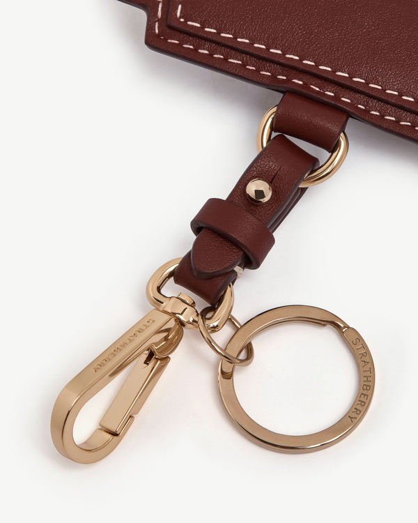 Strawberry Mosaic Cardholder Charm - Oxblood