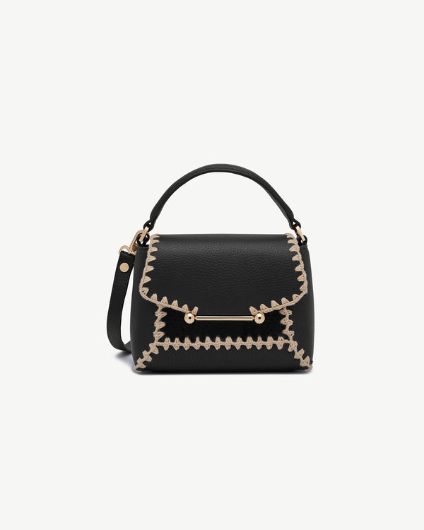 Strawberry Mosaic Nano - Black Suede/Leather Crochet