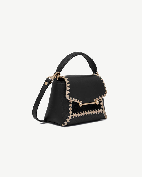 Strawberry Mosaic Nano - Black Suede/Leather Crochet