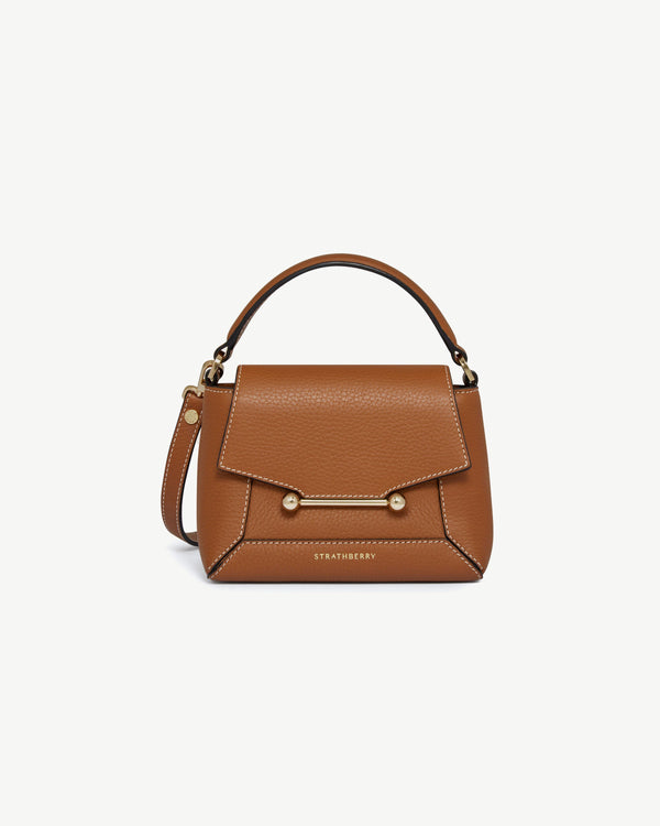 Strawberry Mosaic Nano - Tan With Vanilla Stitch