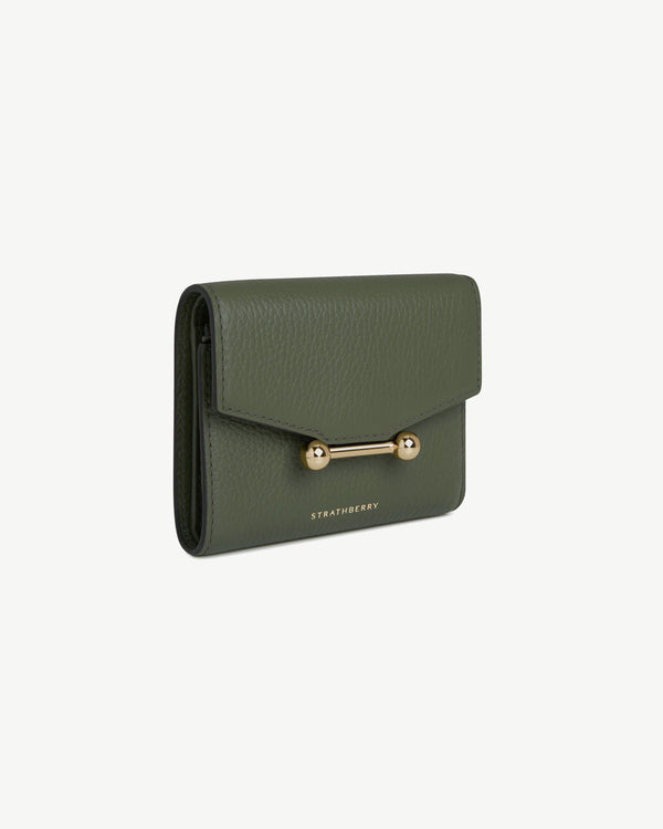 Strawberry Mosaic Trifold Wallet - Pine Green