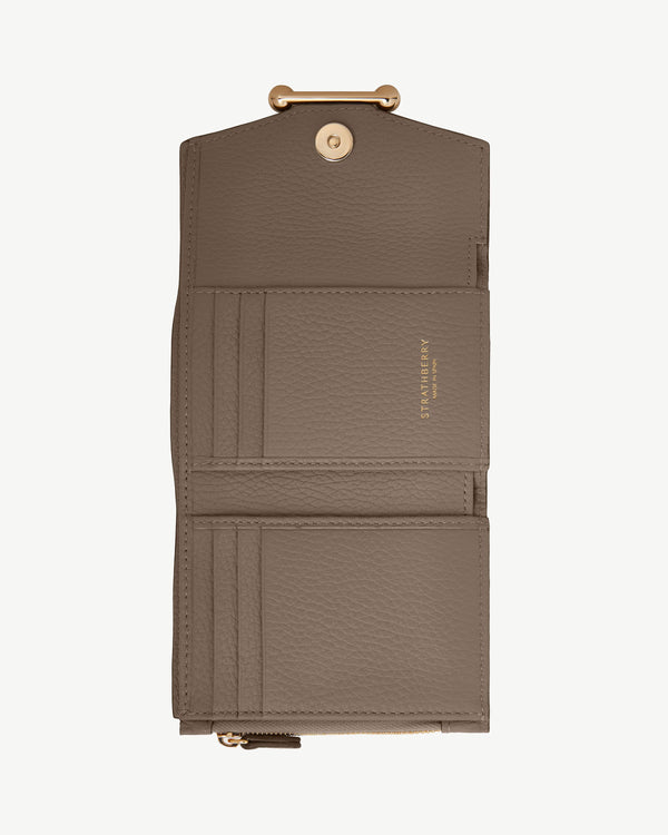 strawberry Mosaic Trifold Wallet - Taupe