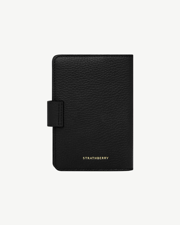 Strawberry Multrees Passport Holder - Black