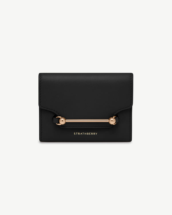 Strawberry Multrees Trifold Wallet - Black