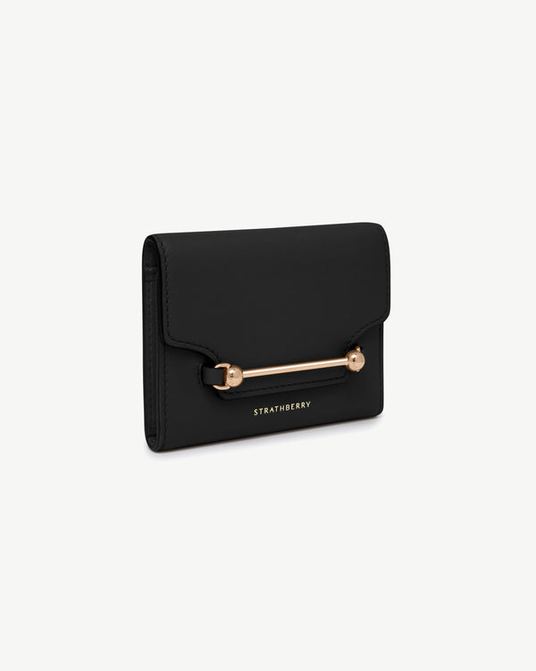 Strawberry Multrees Trifold Wallet - Black