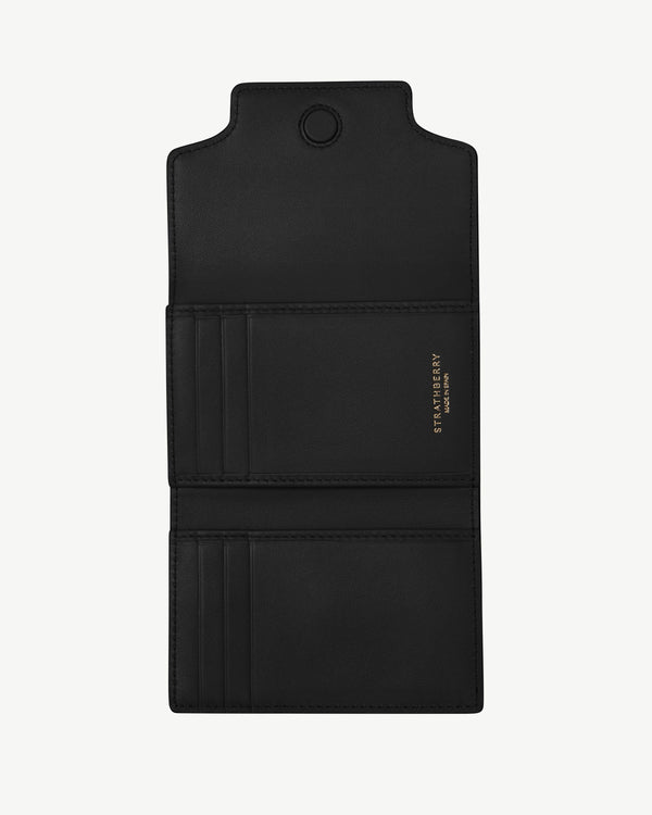 strawberry Multrees Trifold Wallet - Black