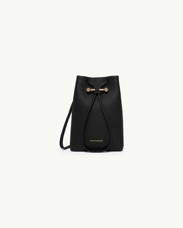 Strawberry Osette Midi Pouch - Black