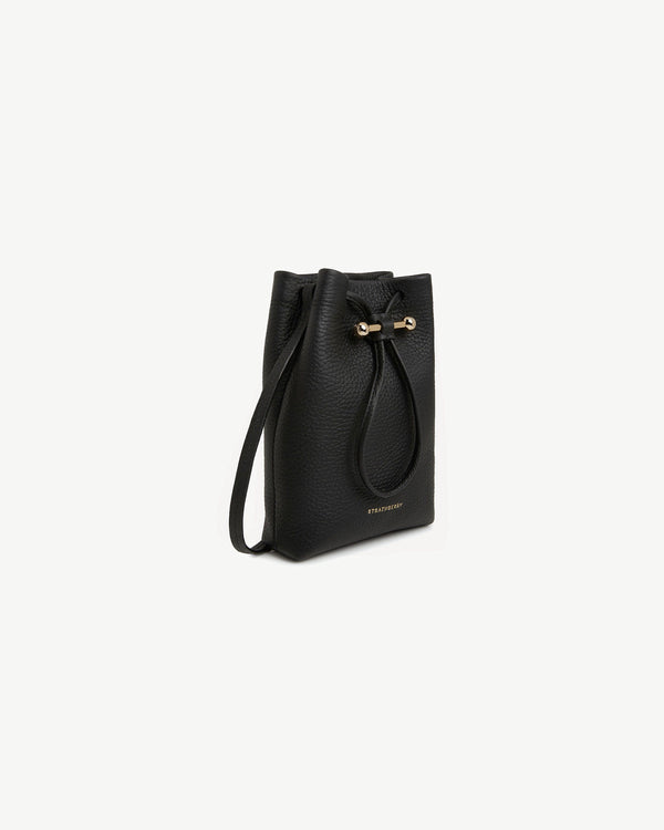 Strawberry Osette Midi Pouch - Black