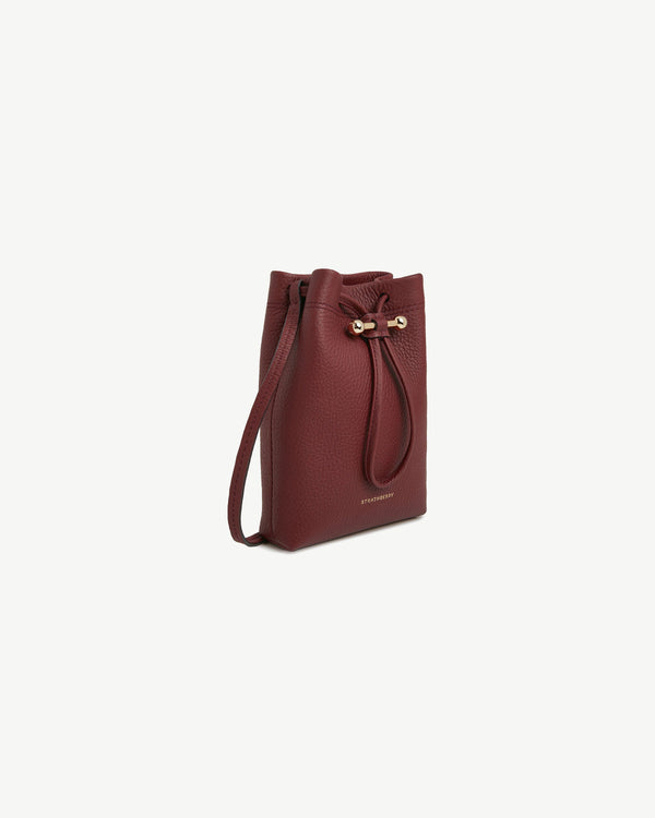 Strawberry Osette Midi Pouch - Oxblood