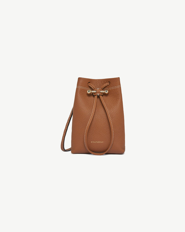 Strawberry Osette Midi Pouch - Tan