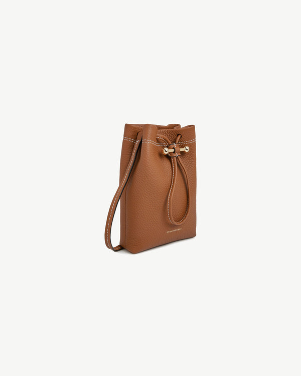 Strawberry Osette Midi Pouch - Tan