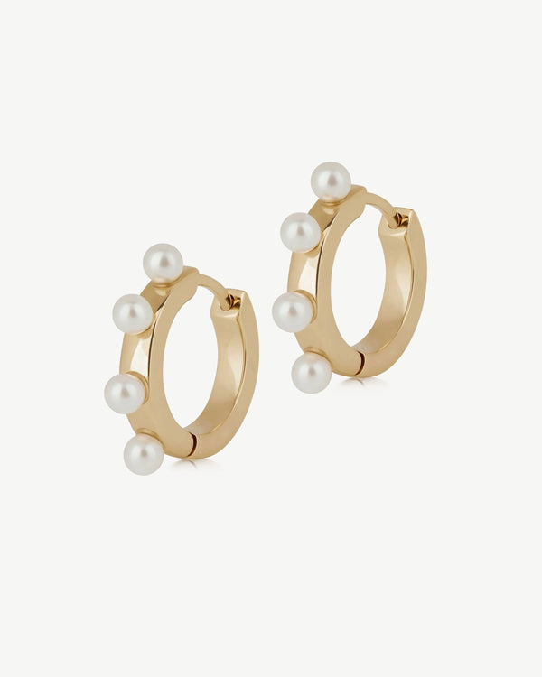 Strawberry Pearl Huggies - 22 Carat Gold Gilded