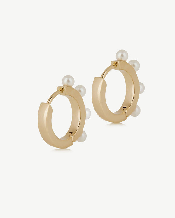 Strawberry Pearl Huggies - 22 Carat Gold Gilded