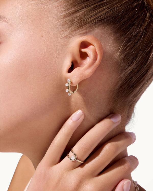 strawberry Pearl Huggies - 22 Carat Gold Gilded