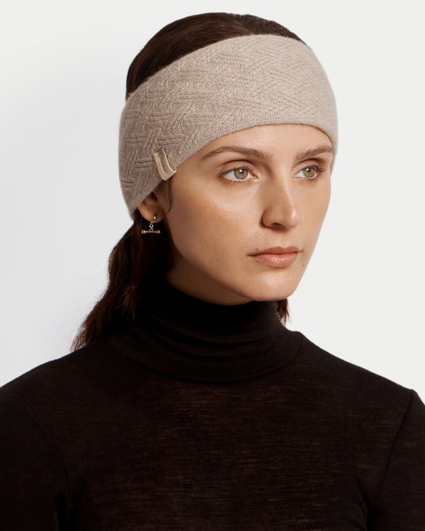 strawberry Sanday Cashmere Headband - Oat