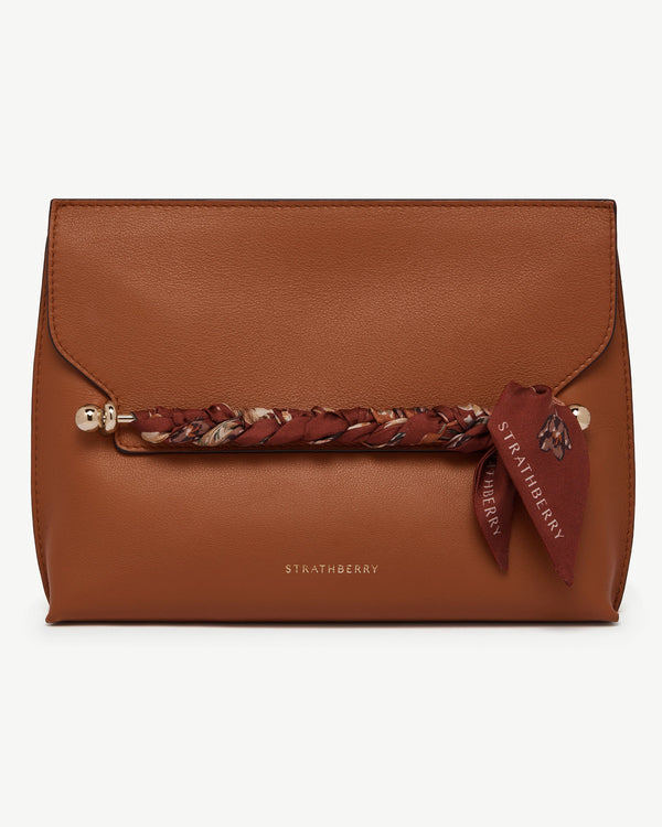 strawberry Silk Skinny Scarf - Oxblood Tulip Print