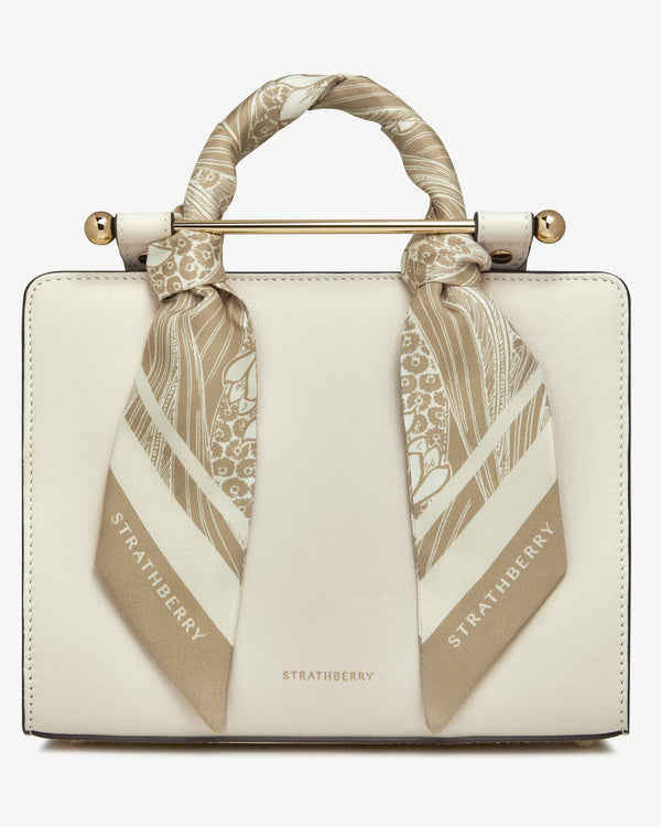 strawberry Silk Skinny Scarf - Sand Wallpaper Print