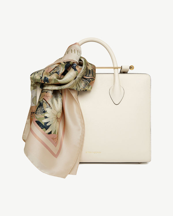 strawberry Silk Square Scarf - Autumn Floral Print