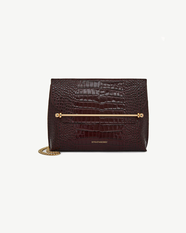 Strawberry Stylist - Croc-Embossed Leather Burgundy