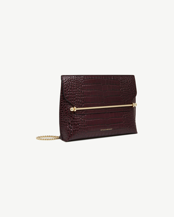 Strawberry Stylist - Croc-Embossed Leather Burgundy