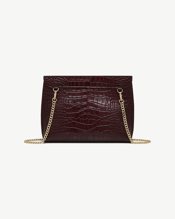 Strawberry Stylist - Croc-Embossed Leather Burgundy