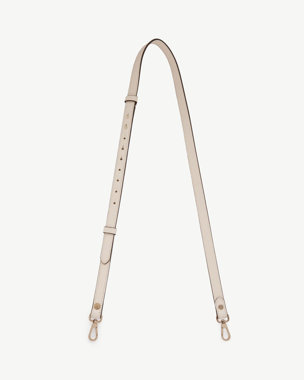 Strawberry Thin Adjustable Leather Strap - Vanilla