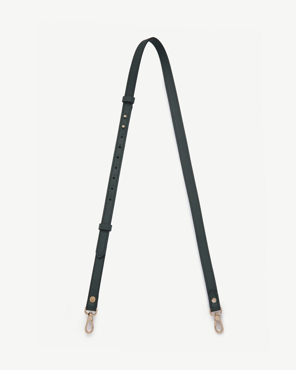 Strawberry Thin Adjustable Leather Strap - Bottle Green