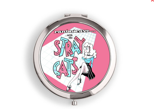 stray cats Compact Mirror - Pink Pin UP