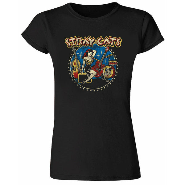 stray cats Stray Cats - Ladies Bass Girl T-Shirt