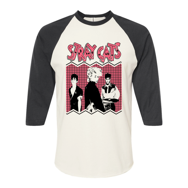 stray cats Vintage Pink Photo - 3/4 Raglan Sleeve