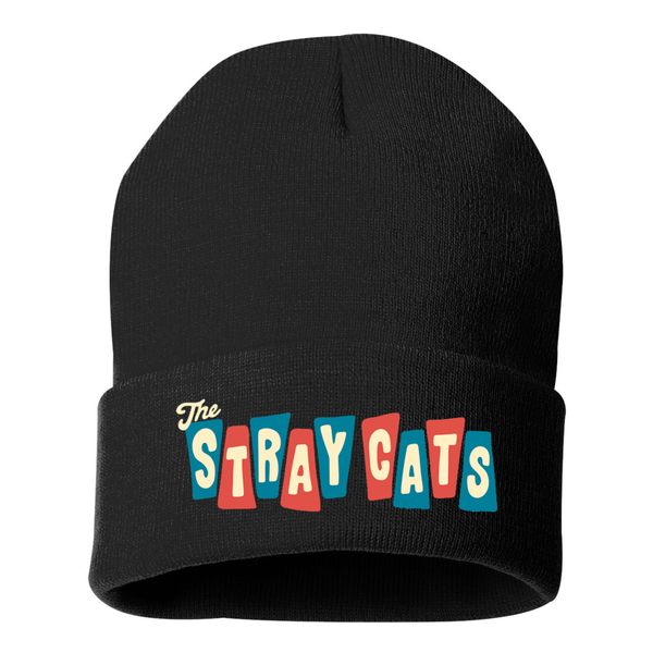 stray cats The Stray Cats Tile Logo Embroidered Knit Cap(Beanie)