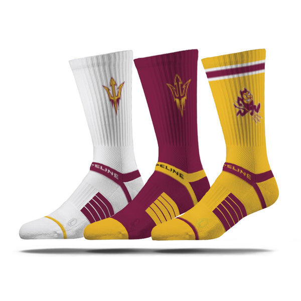 strideline Arizona State University | Premium Knit Crew 3 Pack | NCAA 3 Pack G2 | N02502984ML