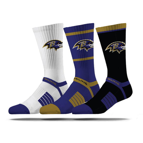 strideline Baltimore Ravens | Premium Knit Crew | NFL 3 Pack Box | N02414541ML