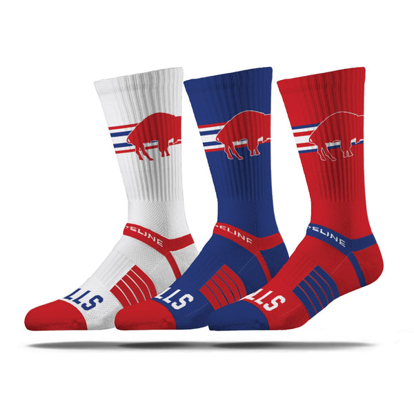 strideline Buffalo Bills | Premium Knit Crew | NFL Retro 3 Pack | N02650490ML