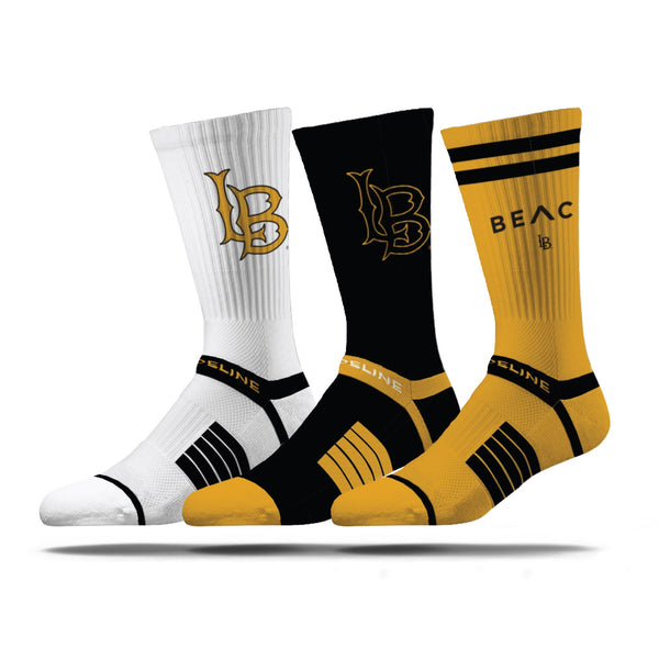 strideline California State University Long Beach | Premium Knit Crew 3 Pack | NCAA 3 Pack G2 | N02500487ML