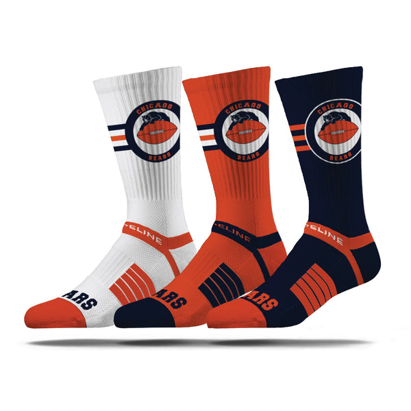 strideline Chicago Bears | Premium Knit Crew | NFL Retro 3 Pack | N02650494ML