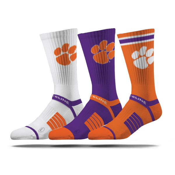 strideline Clemson University | Premium Knit Crew 3 Pack | NCAA 3 Pack G2 | N02503000ML