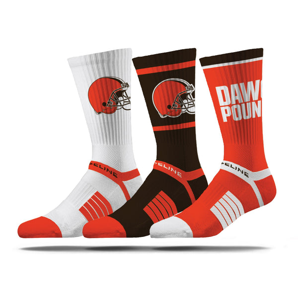 strideline Cleveland Browns | Premium Knit Crew | NFL 3 Pack Box | N02414557ML