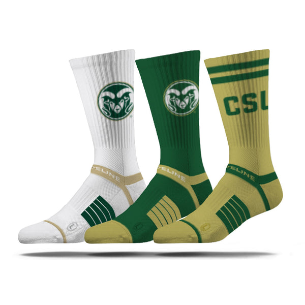 strideline Colorado State University | Premium Knit Crew 3 Pack | NCAA 3 Pack G2 | N02503004ML