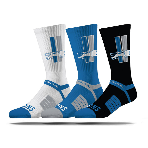 strideline Detroit Lions | Premium Knit Crew | NFL Retro 3 Pack | N02651092ML