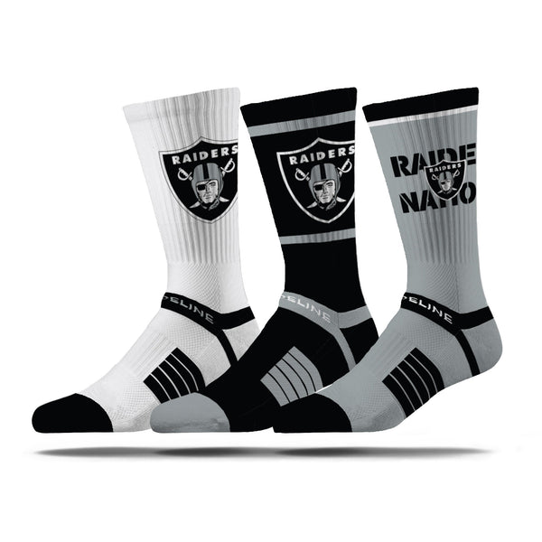 strideline Las Vegas Raiders | Premium Knit Crew | NFL 3 Pack Box | N02414855ML