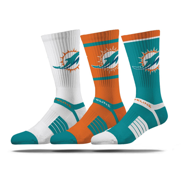 strideline Miami Dolphins | Premium Knit Crew | NFL 3 Pack Box | N02413373ML