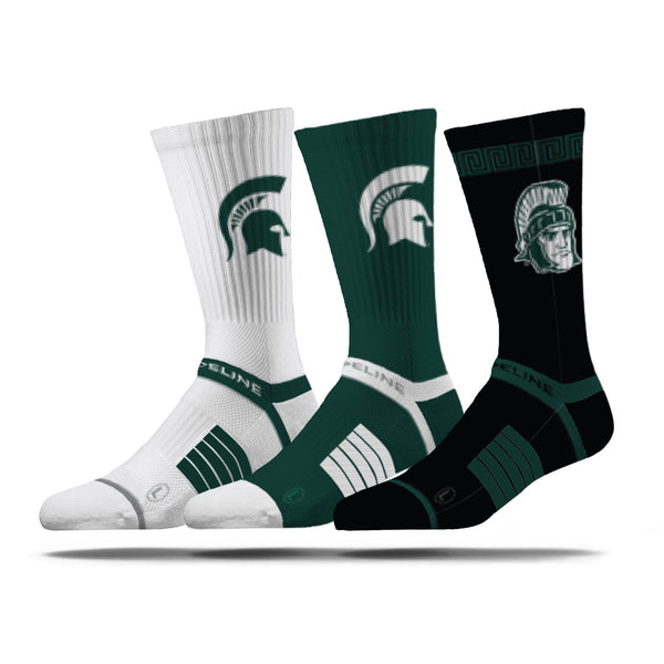 strideline Michigan State University | Premium Knit Crew 3 Pack | NCAA 3 Pack G2 | N02503757ML