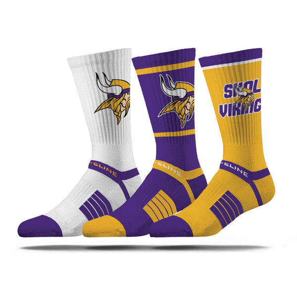 strideline Minnesota Vikings | Premium Knit Crew | NFL 3 Pack Box | N02414863ML