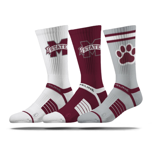 strideline Mississippi State University | Premium Knit Crew 3 Pack | NCAA 3 Pack G2 | N02503765ML
