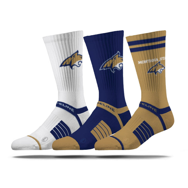 strideline Montana State University | Premium Knit Crew 3 Pack | NCAA 3 Pack G2 | N02504076ML