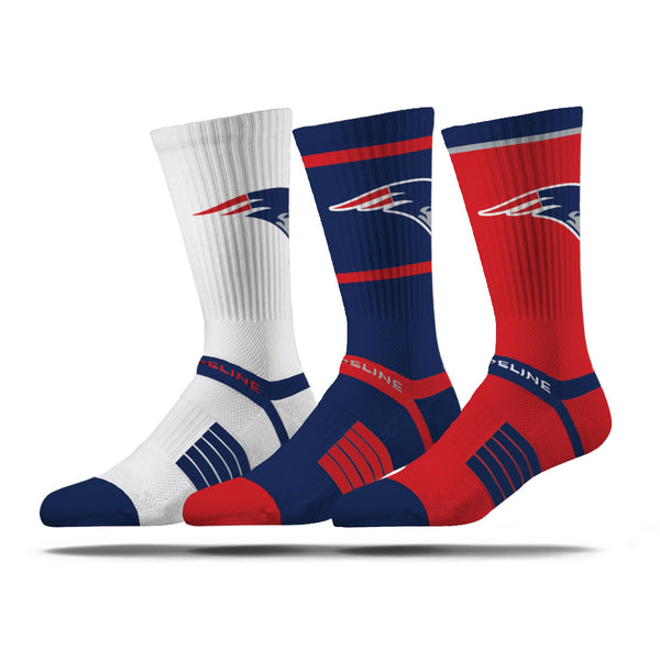 strideline New England Patriots | Premium Knit Crew | NFL 3 Pack Box | N02414867ML
